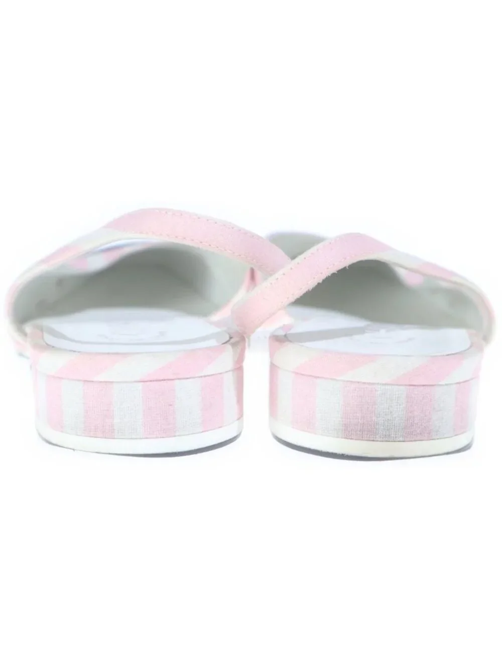 Chanel CC Logo Stripe Sandals Pink White Black